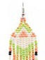 Boucles d'Oreilles artisanales Vert, Rose & Or - Tradition Colombie. Zoom Détail Perles Verre