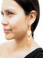 Boucles d'Oreilles Artisanales Lilas, Rose et Argent - Taille S. Bohème chic. Porté Profil