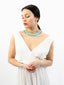 Collier artisanal Bleu & Or Fait Main - Embera - Taille L Porté