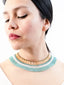 Collier artisanal Bleu & Or - Fait main - Taille L Embera - Zoom
