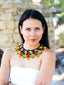 Collier Artisanal fait main - Perles de verre - Multicolore - Taille L - Porté