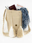 Mochilas Wayuu Beige et blanc avec rabat à strass Zoom Contenu