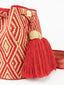 Mochilas Wayuu à Motifs Rouge & Or. Zoom Sac profil