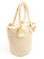 Cabas Wayuu en paille tressée Beige et Blanc