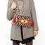 Pochette Clutch Wayuu Brodée Motif Oeil Rouge Jaune et Vert Pochettes Brodées Soleico Fait main motif Evil Eye. Artisanat Ethnique Responsable. Modèle similaire Enayim design Sac Colombien