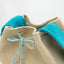 Sac Colombie - Mochilas Beige et Turquoise à rabat. Zoom sangle