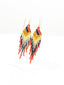 Boucles d'Oreilles artisanales Rouge, Or & Noire - Zoom 3/4