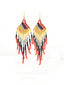 Boucles d'Oreilles artisanales Rouge, Or & Noire - Zoom face