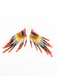 Boucles d'Oreilles artisanales Rouge, Or & Noire - Zoom