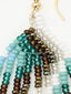 Boucles d'oreilles artisanales Turquoise, Café & Argent. Bijoux artisanaux. Zoom Détails