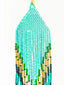 Boucles d'oreilles artisanales Turquoise, Vert & Or - Taille L. Tradition Colombie. Zoom Détails