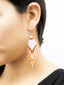 Boucles d'Oreilles Artisanales Lilas, Rose et Argent - Taille S. Bohème chic. Zoom porté