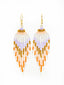 Boucles d'Oreilles Artisanales Lilas, Rose et Argent - Taille S. Bohème chic. Zoom Face