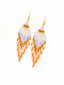 Boucles d'Oreilles Artisanales Lilas, Rose et Argent - Taille S. Bohème chic. Zoom 3/4
