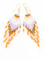 Boucles d'Oreilles Artisanales Lilas, Rose et Argent - Taille S. Bohème chic. Zoom