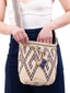 Mochila à motifs wayuu Beige et Bleu | Taille M | Zoom sac