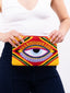 Pochette Clutch Wayuu Pochette brodée fait main rouge orange