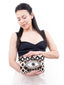 Pochette Clutch brodée Motif Oeil Wayuu Marron & Beige Zoom