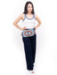 Pochette Clutch Brodée Motif Oeil Orange Bleu & Blanc Soleico