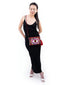 Pochette Brodée Motif Oeil Clutch  Rose vert & bleu Portée