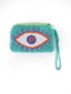 Pochette Brodée - Monedero - Oeil - Vert Pale Lilas Orange - S