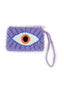 Pochette Brodée - Monedero - Oeil - Lilas Bleu Orange - S