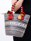 Cabas Wayuu en paille tressée Noir et Rouge
