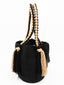 Mochila Anses tressées "Rapunzel" Noir et marron clair. Taille L | profil