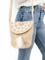 Mochilas Wayuu Beige & Blanc avec Rabat à Strass - Taille M
