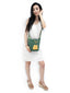 Mochilas Wayuu Vert Vintage & Jaune paille - Taille M. Porté face