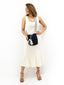 Mochilas Wayuu Bleu Pétrole & Beige - Taille M. Bohème chic. Porté entier