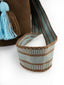 Soleico Petit Mochilas Wayuu Chocolat et Turquoise boheme chic issu d'Artisan du monde Zoom Bandoulière