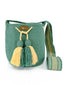 Mochilas Wayuu Vert Vintage & Jaune paille - Taille M. Zoom face