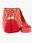 Mochilas Wayuu à Motifs Rouge & Or. Zoom sac face