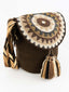 Mochilas Wayuu Marron avec rabat à Strass - Taille L