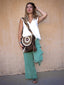 Mochilas Wayuu Marron avec Rabat à Strass. Porté Face Li