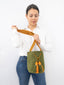 Petit Sac Mochila Wayuu Vert Militaire & Orange