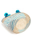 Cabas Wayuu en paille tressée Beige et Bleu- Cabas paille | Sac Wayuu | Sac à main Bohème Chic