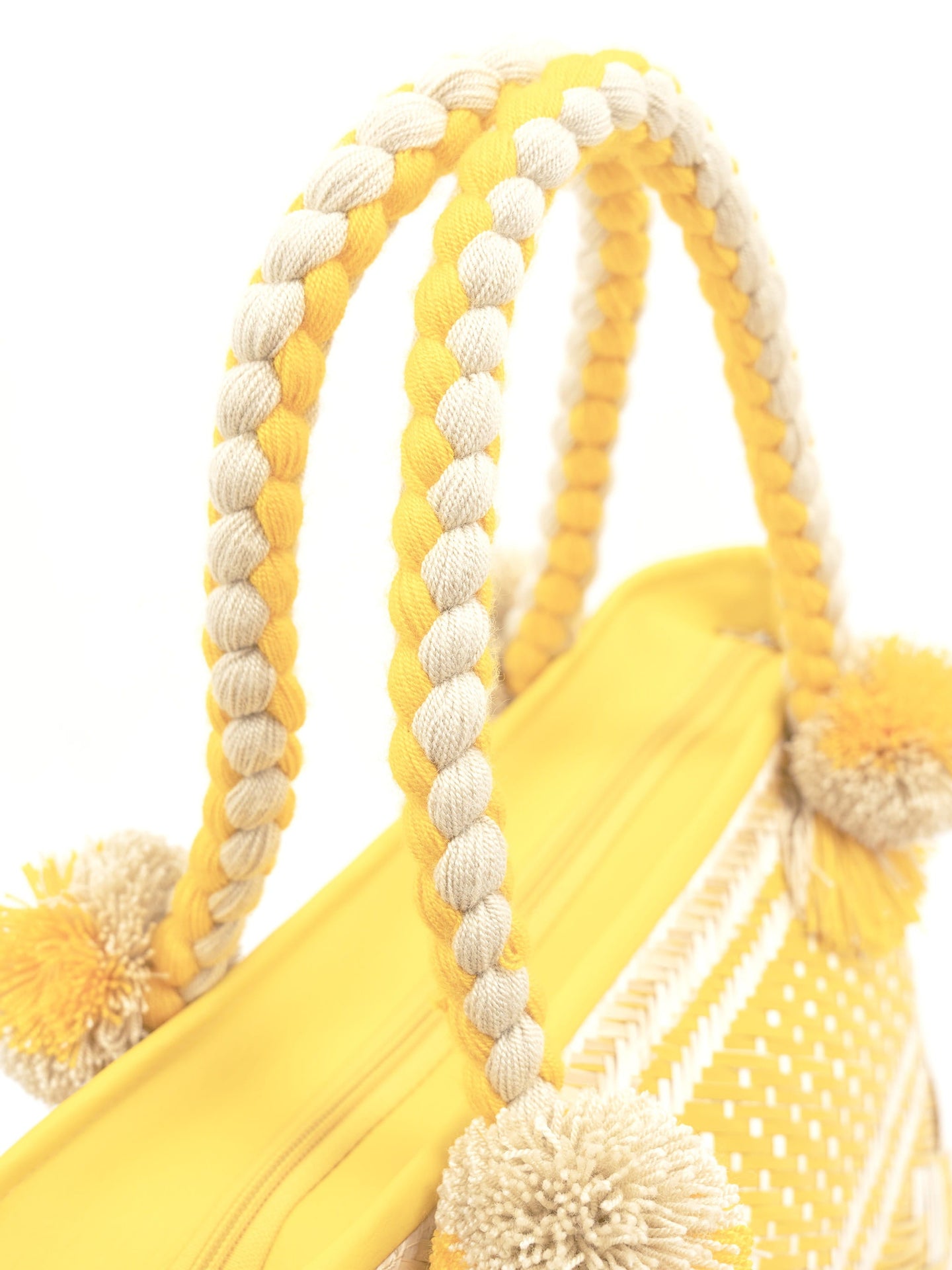 Cabas Wayuu en paille tressée Beige et Jaune- Cabas paille | Sac Wayuu | Sac à main Bohème Chic