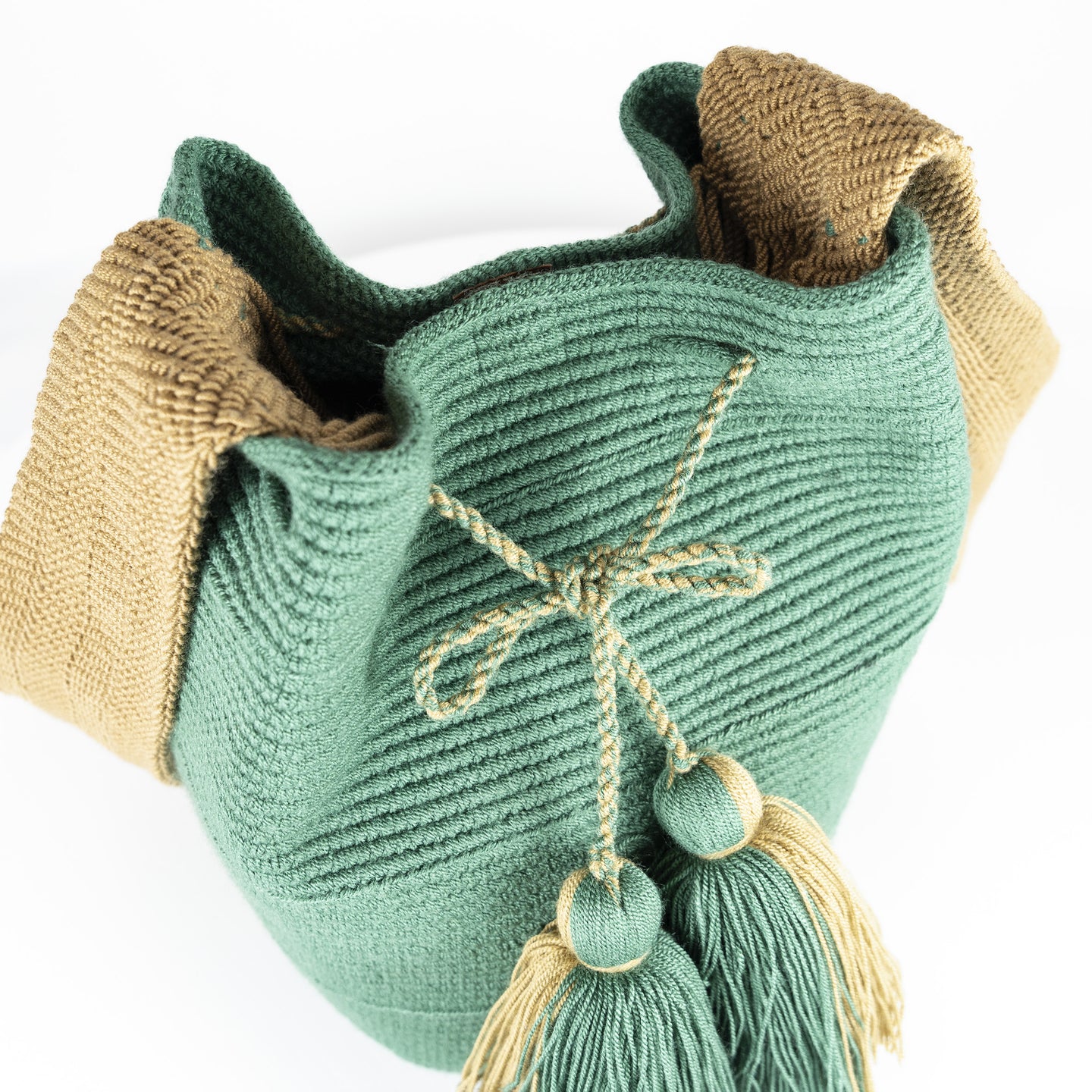 Sac Mochila Wayuu Vert Vintage - fermeture