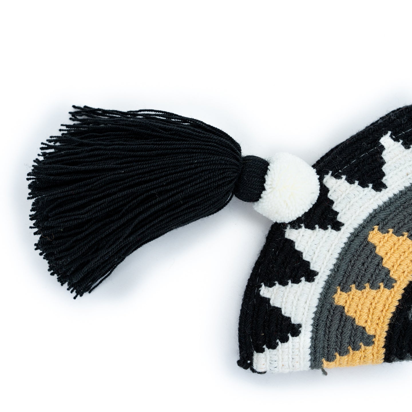 Soleico-Pochette Medialuna Wayuu Noir Gris Camel-Pochettes Medialuna-[Sac_Colombien]-[Wayuu]-Soleico