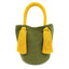 Mochilas Wayuu "Rapunzel" Vert Militaire et Moutarde avec Anses tressées