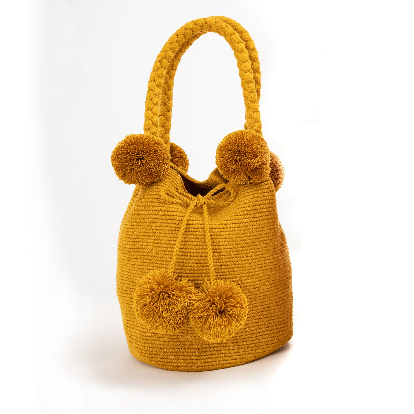 Wayuu Mochilas bandoulière tressée | Moutarde | Sac seau Style Bohème Chic | Artisan du monde