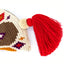 Pochette Mochilas Wayuu Medialuna Rouge zoom pompon