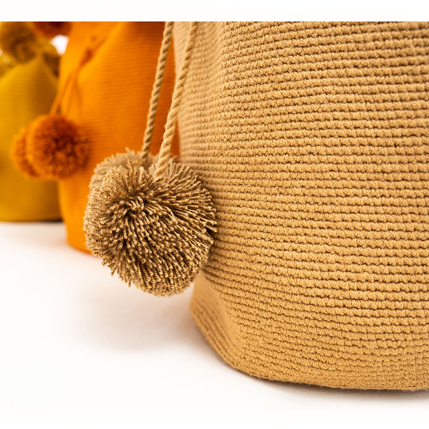 Wayuu Mochilas bandoulière tressée | Orange | Sac seau Style Bohème Chic | Artisan du monde