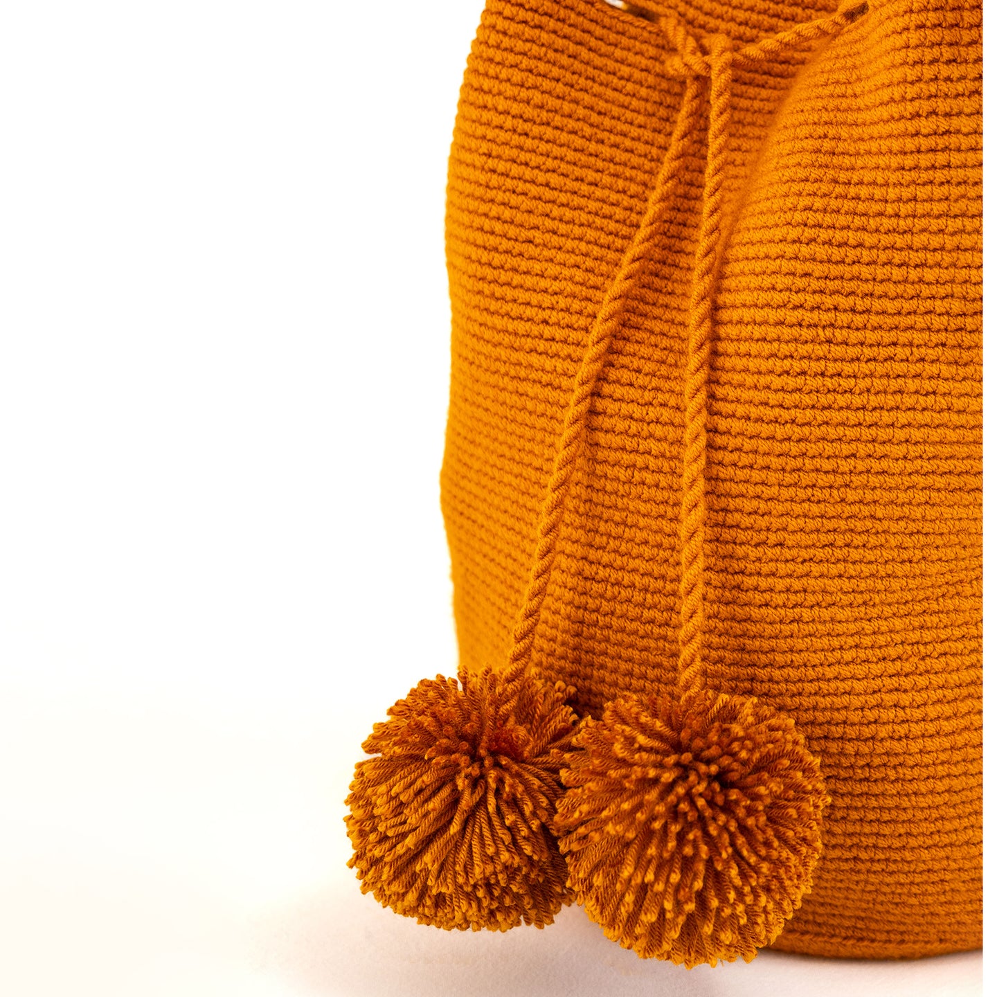 Wayuu Mochilas bandoulière tressée | Orange | Sac seau Style Bohème Chic | Artisan du monde