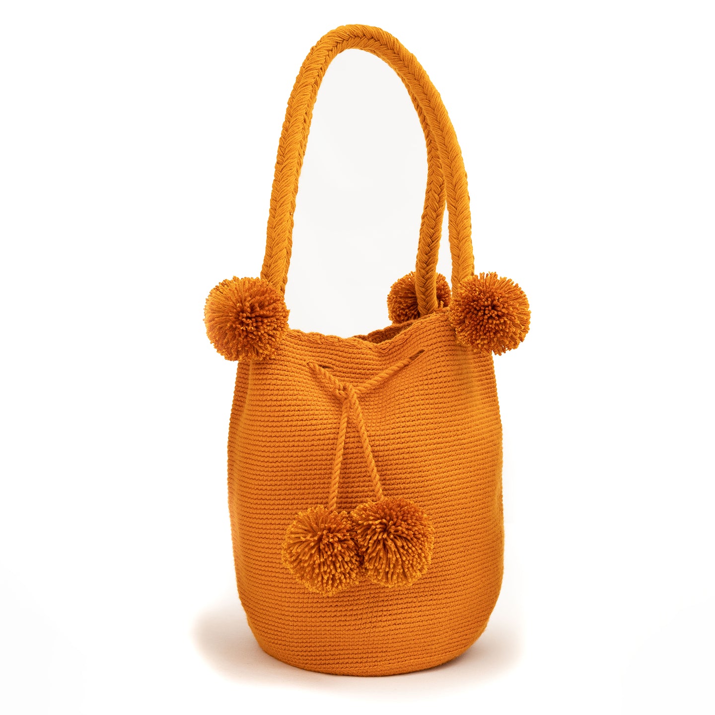 Wayuu Mochilas bandoulière tressée | Orange | Sac seau Style Bohème Chic | Artisan du monde