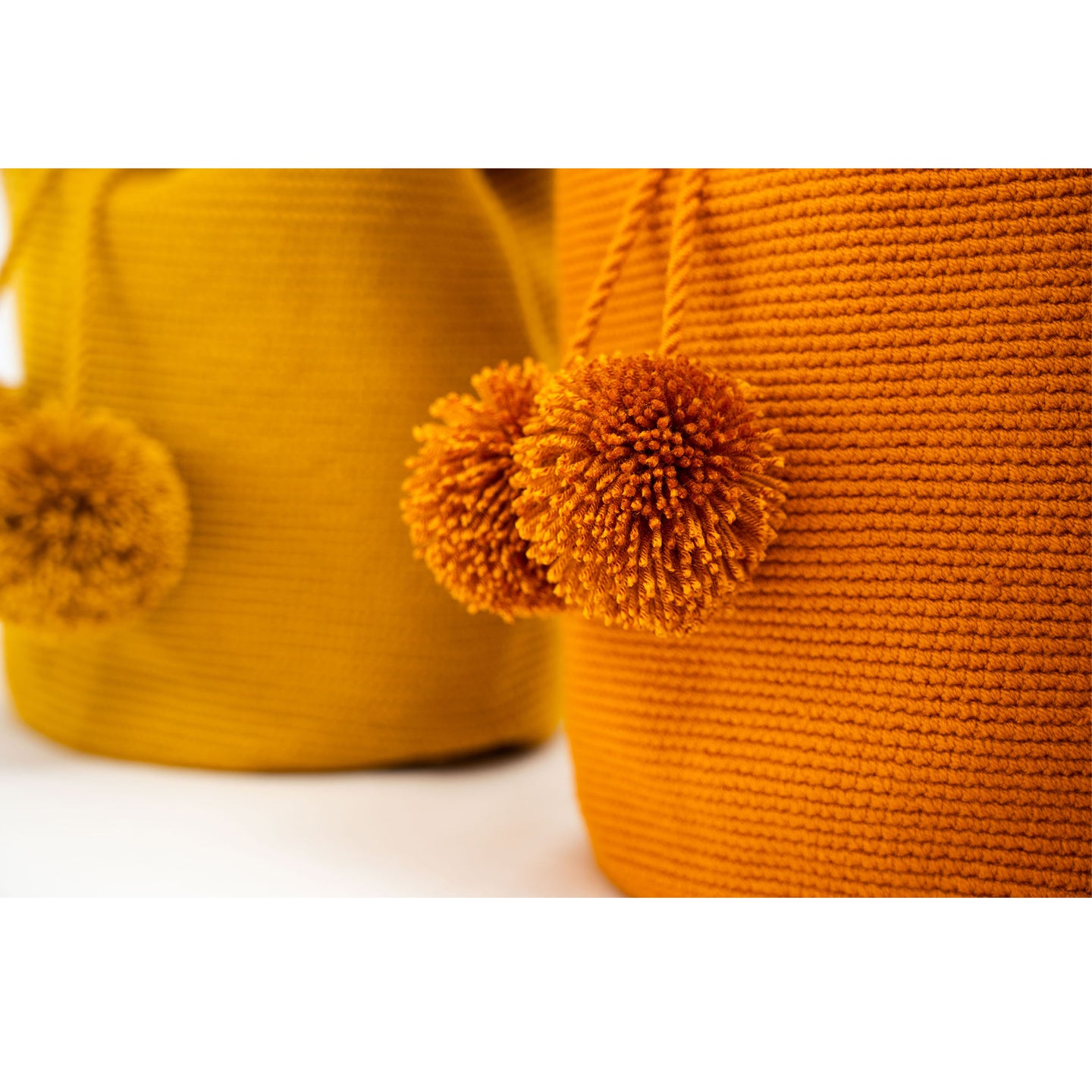Wayuu Mochilas bandoulière tressée | Orange | Sac seau Style Bohème Chic | Artisan du monde